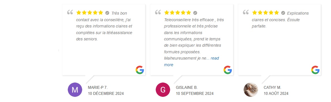 Avis de nos clients sur la téléassistance sénior