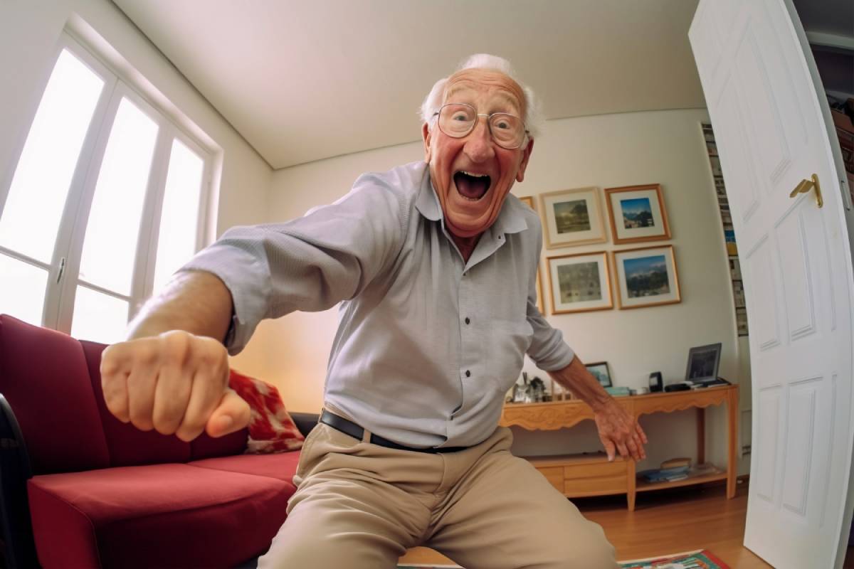 Personne âgée contente